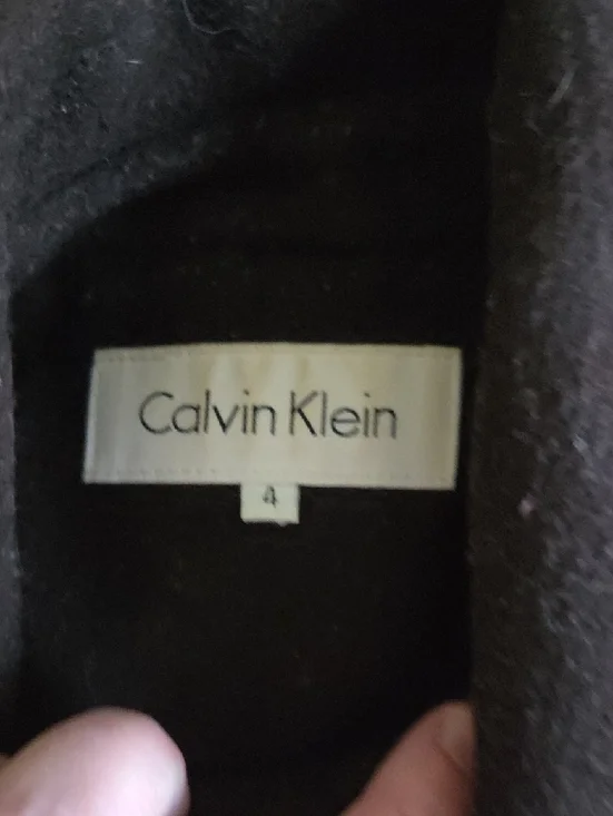 Calvin Klein Women's Black Single-Breasted Wool Pea Coat - Picture 4 of 9